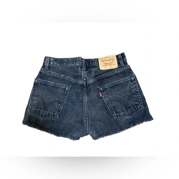 LEVIS REGULAR FIT 505 Black washed Customized Shorts - Picture 3 of 5